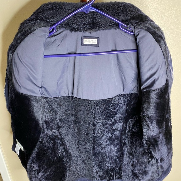 Brunello Cucinelli Men’s Cashmere and Suede Navy Bomber Jacket Size XS - Picture 5 of 6